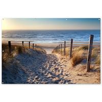 GARTENPOSTER Strand - Meer - Niederlande - Dünen - Sonne Poster für draußen 180x120 cm - Sandfarben, Kunststoff (180/120/0.2cm) - OnlyWow