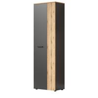 GARDEROBENSCHRANK grau, Evoke Eiche 60 x 195 cm, Garderobe oder großer Schuhschrank - Eichefarben/Anthrazit, Holzwerkstoff/Kunststoff (60/195/36cm) - Top.Furn