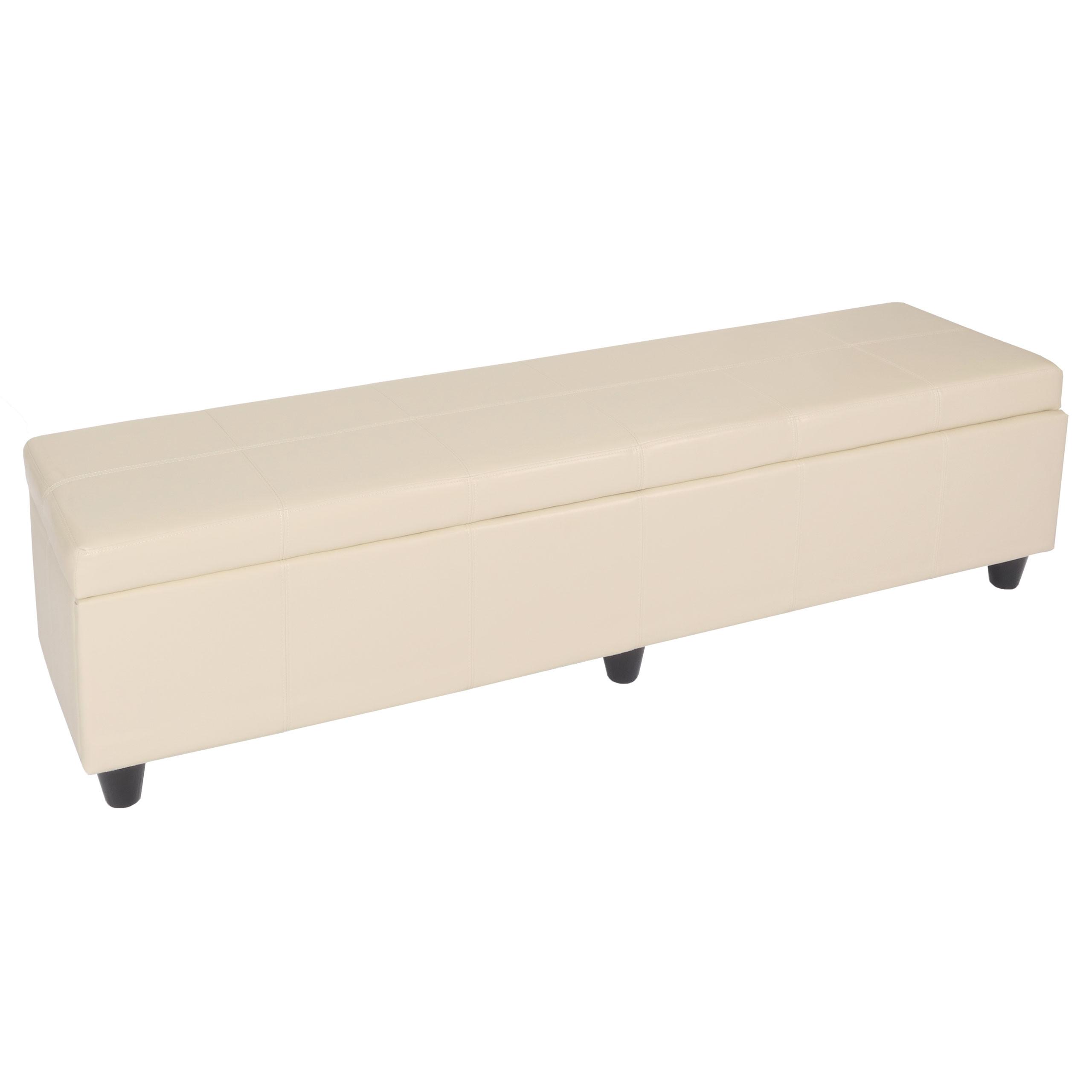 SITZBANK MIT AUFBEWAHRUNG XXL Cremeweiß - Creme/Weiß, Textil (180/45/45cm) - MCW