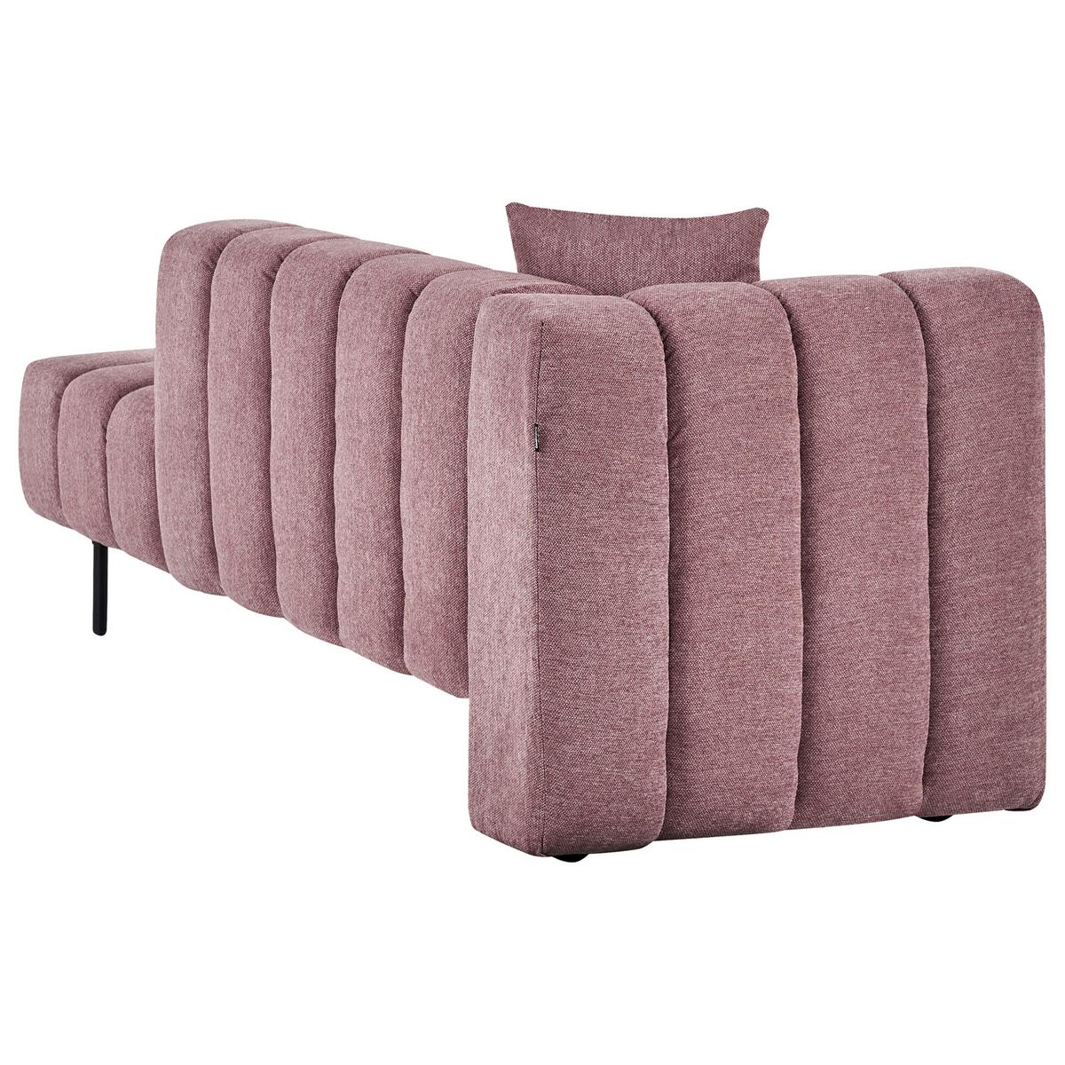 CHAISELONGUE-LINKSSEITIGE Stoff Rosa Lannils - Pink/Schwarz, Textil (173/73/79cm) - Beliani