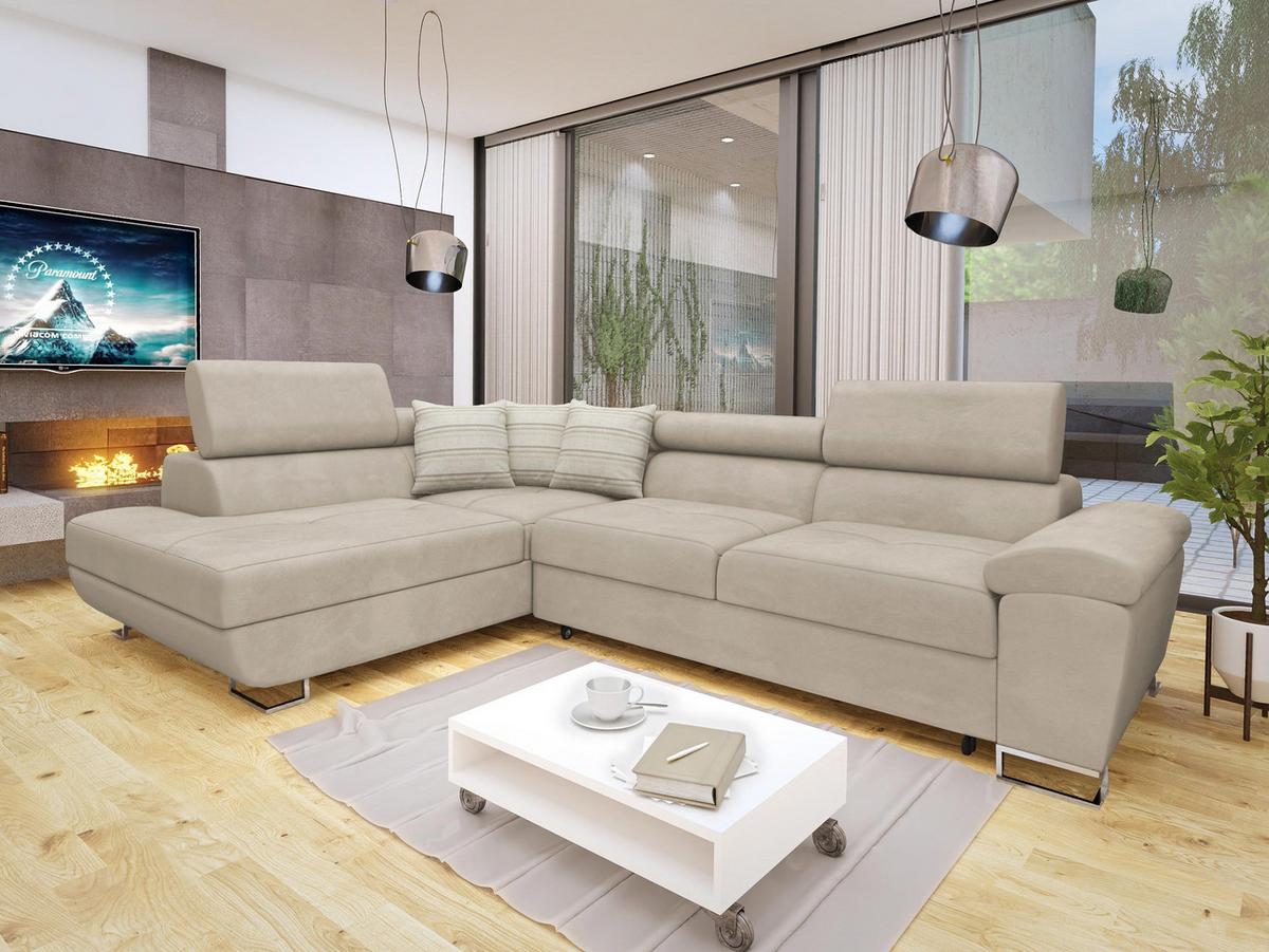 ECKSOFA Cotere, Seite: Links - Beige, Holz/Textil (270/202cm) - MIRJAN24