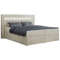 BOXBETT GOLD-6 LED 120/200 Beige Velvet - H3 - Beige, Holz/Textil (120/200cm) - MKS