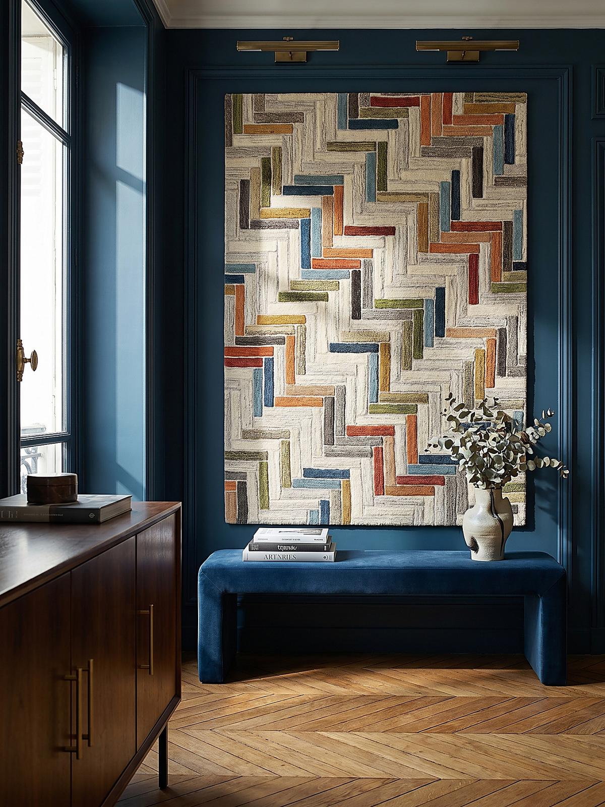 WOLLTEPPICH ESK, geometrisch, Florhöhe 10 mm, Bunt, 160 x 230 cm - Multicolor, Textil (230/160cm) - KADIMA DESIGN