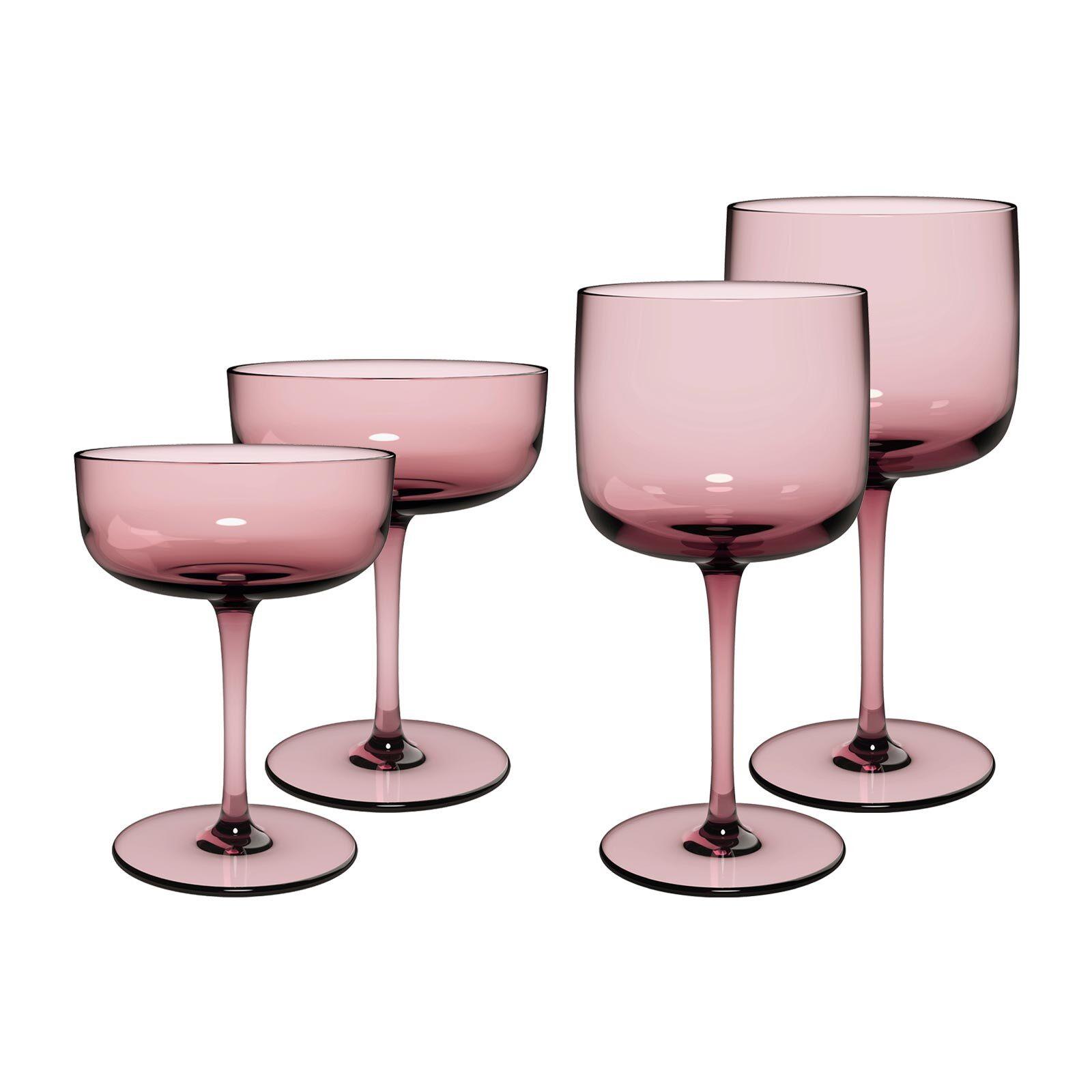 WEIN- UND SEKTGLÄSER Like Glass Grape 4-tlg. - Pink, Glas - like.Villeroy & Boch