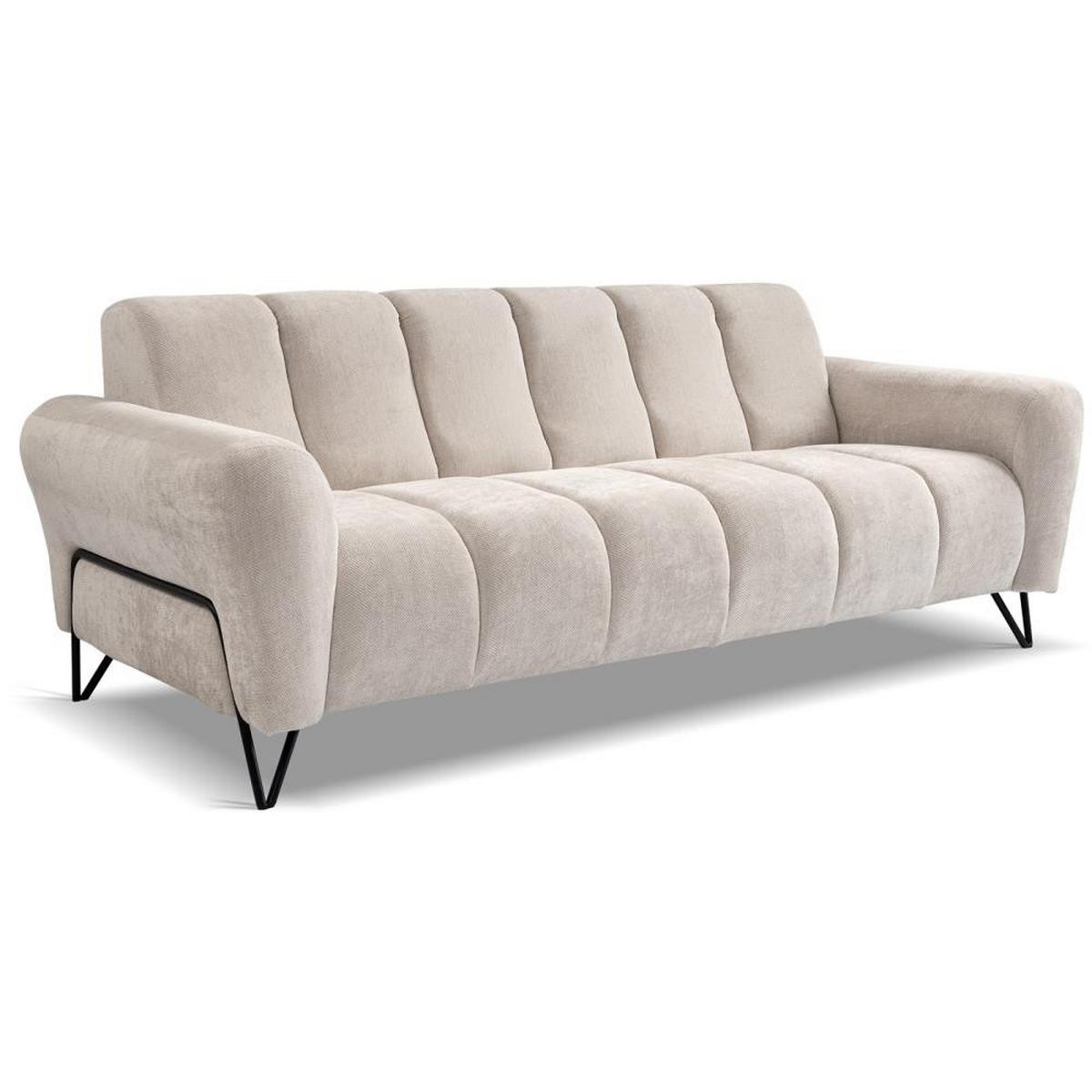 SITZGARNITUR Volare Sofas+Sessel, ohne Schlaffunktion, Hellbeige - Beige/Schwarz, Textil/Metall (220/83/98cm) - Beautysofa