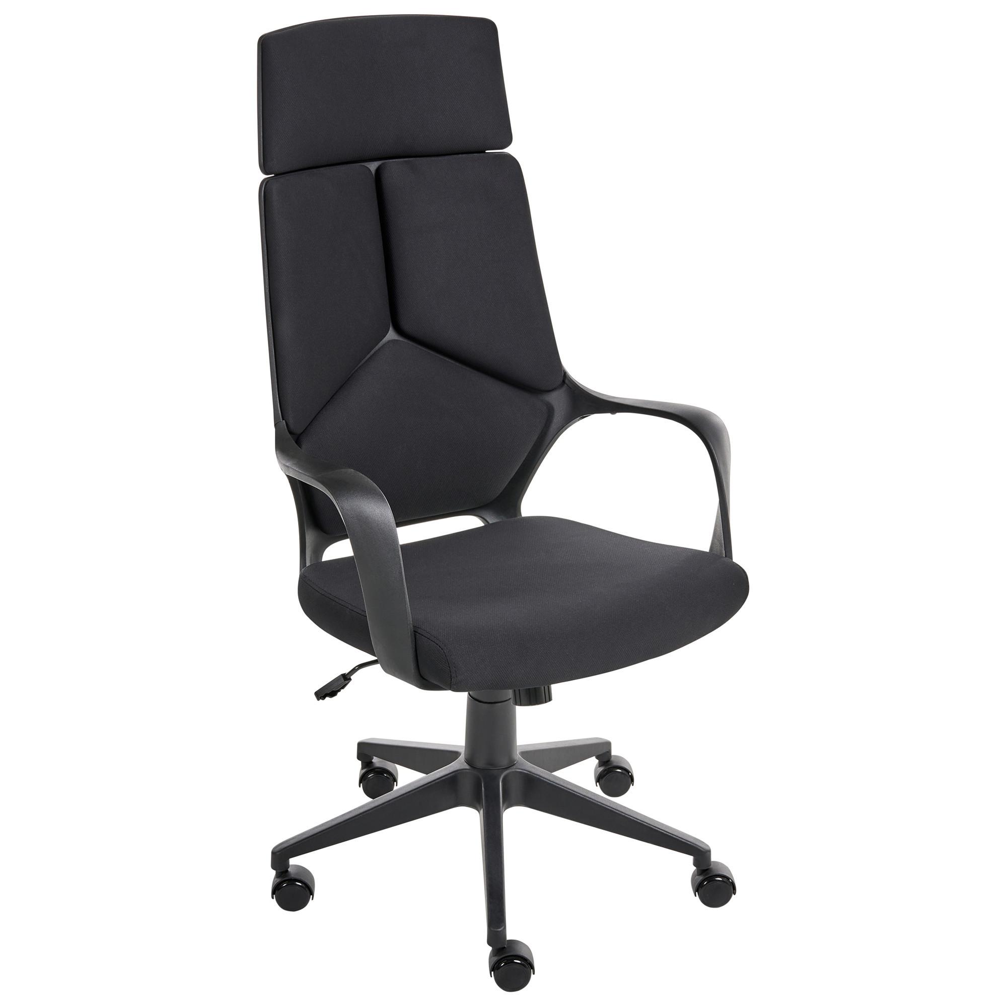 BÜROSTUHL Schwarz Delight - Schwarz, Textil (64/116/64cm) - Beliani
