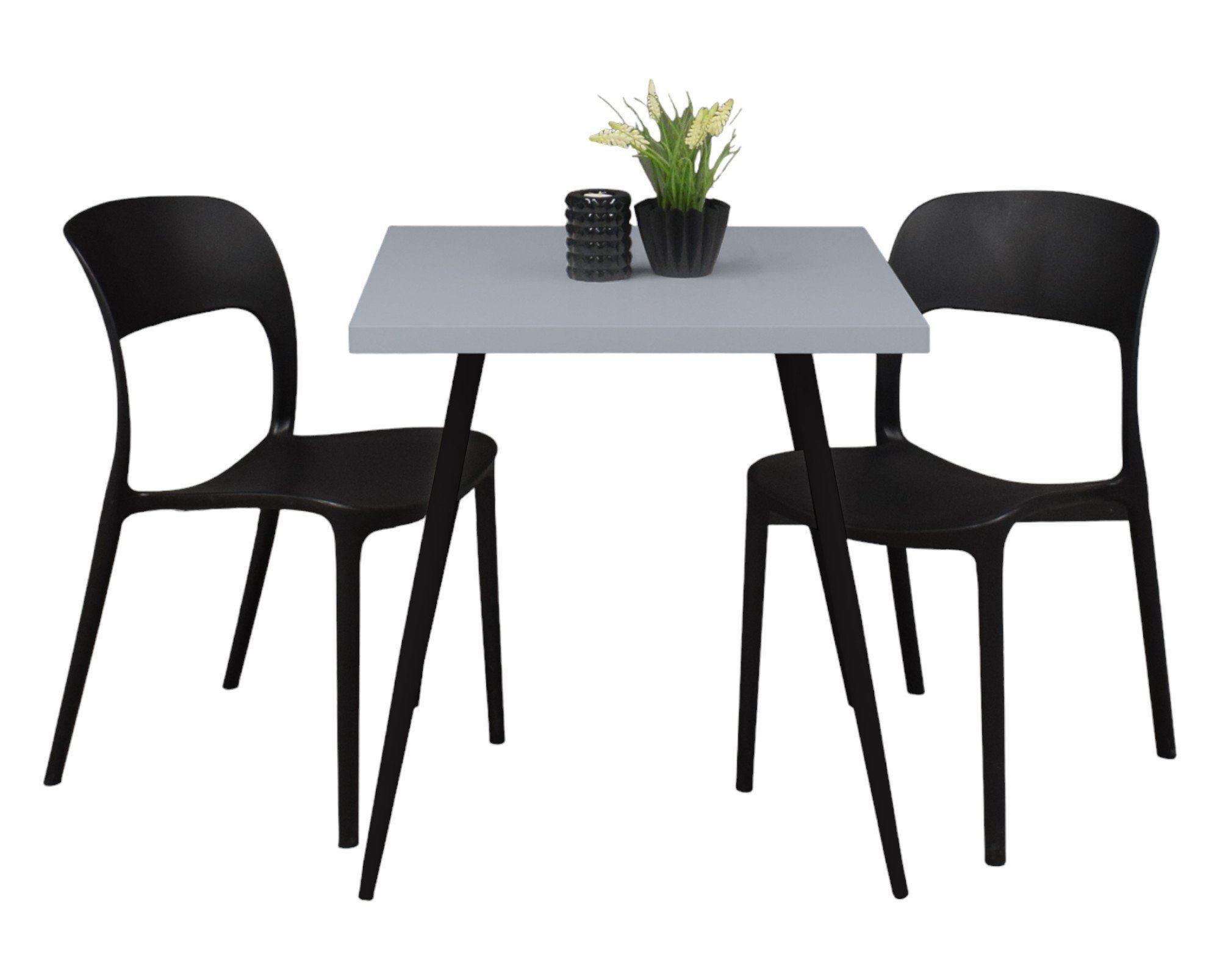 BARTISCH Ekaterina 70x70x75 schwarz matt/aqua matt lack - Blau, Metall (70/70/75cm) - 58aufmkessel