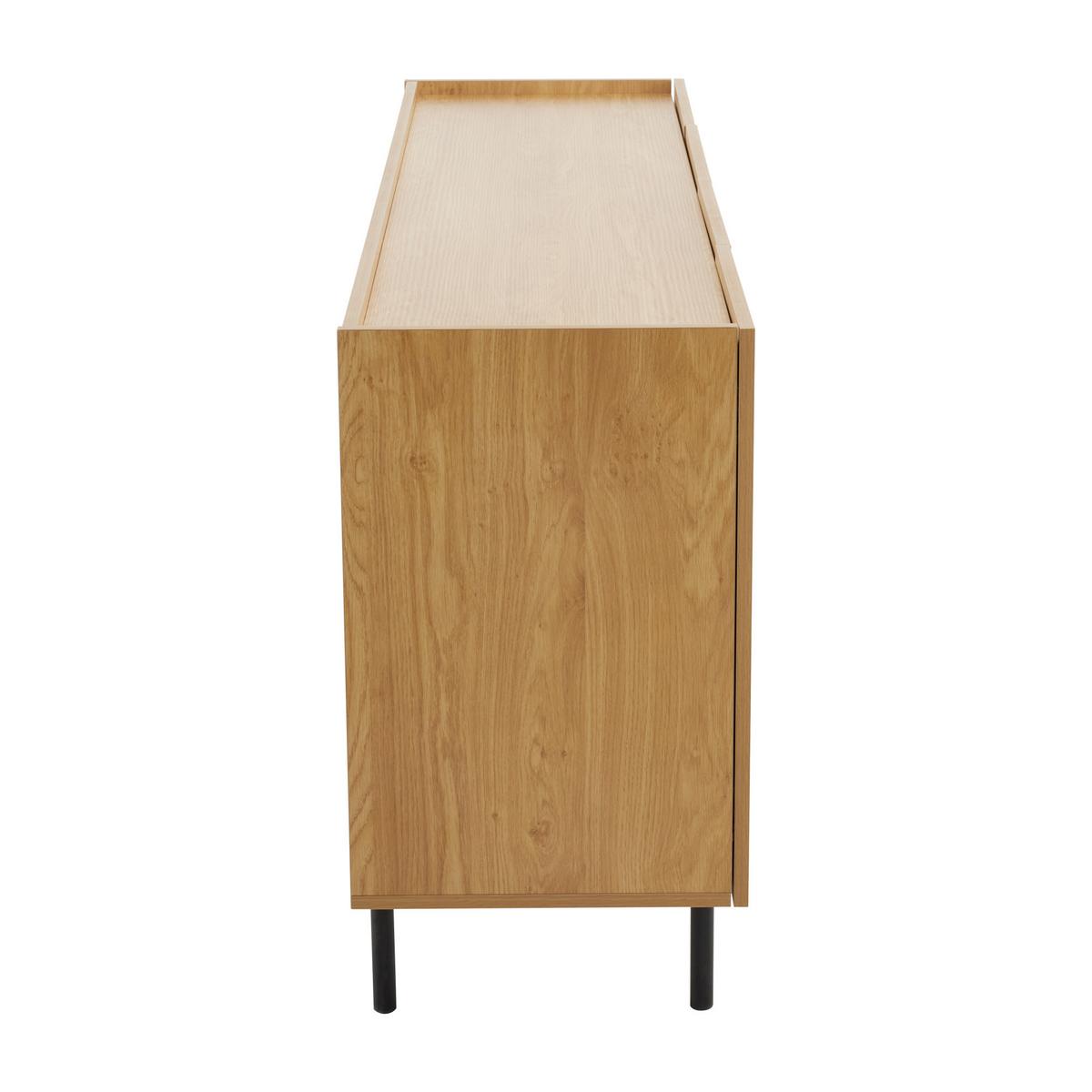 SIDEBOARD 4 Türen, Metall-Inlay, Griffloses Design, Naturholz Vielseitige Kommode & Beistellschrank - Sonoma Eiche, Holzwerkstoff (160/78/40cm) - Urban Meuble