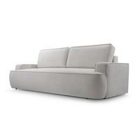 BETTSOFA SOLO Grau Bucle-Stoff mit Schlaffunktion - Grau, Textil (110/94/248cm) - MASSENO