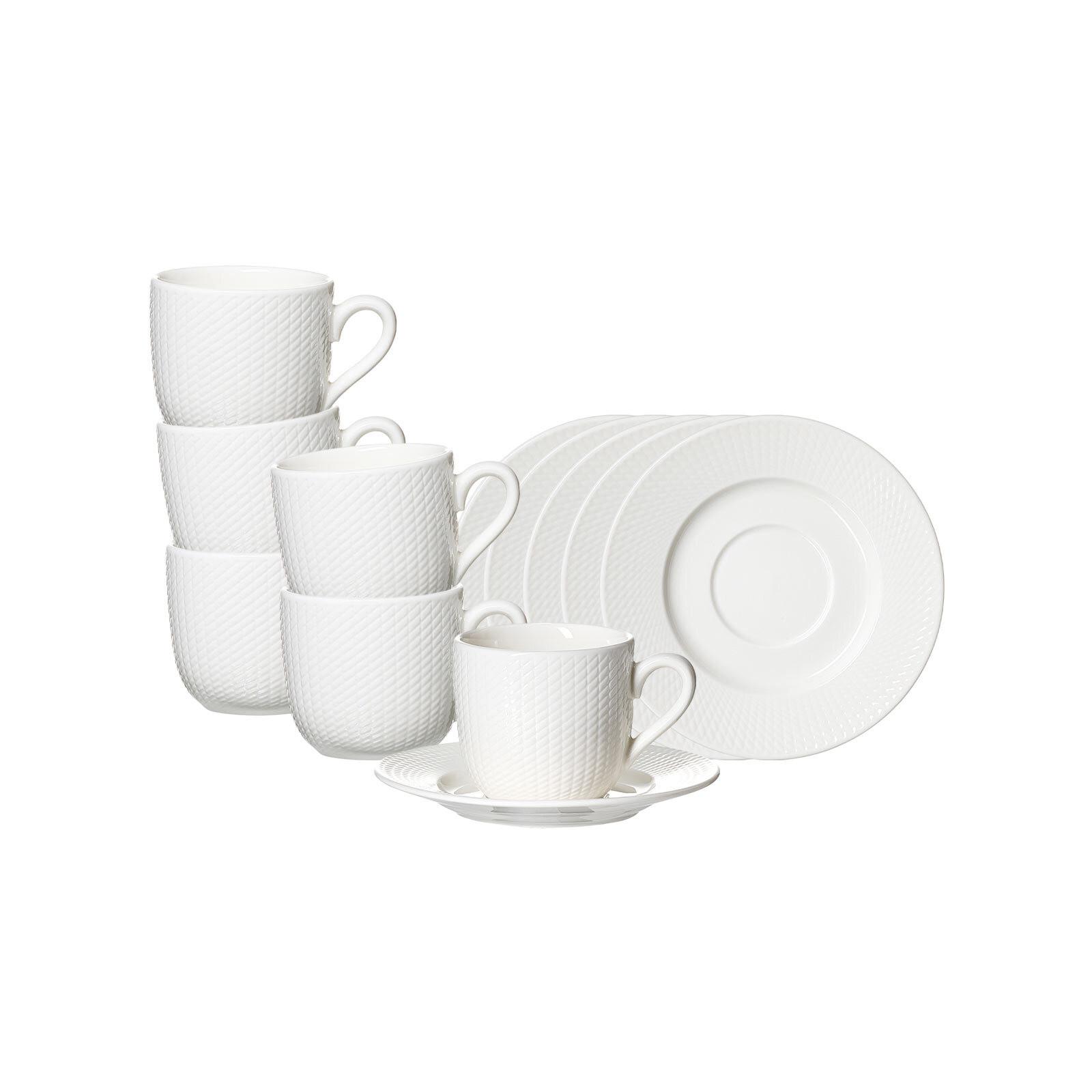 ESPRESSOTASSEN MIT UNTERTASSEN Saphir weiß 80 ml 6er Set - Weiß, Keramik (11/6.5/11cm) - Ritzenhoff Breker