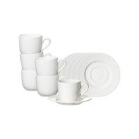 ESPRESSOTASSEN MIT UNTERTASSEN Saphir weiß 80 ml 6er Set - Weiß, Keramik (11/6.5/11cm) - Ritzenhoff Breker