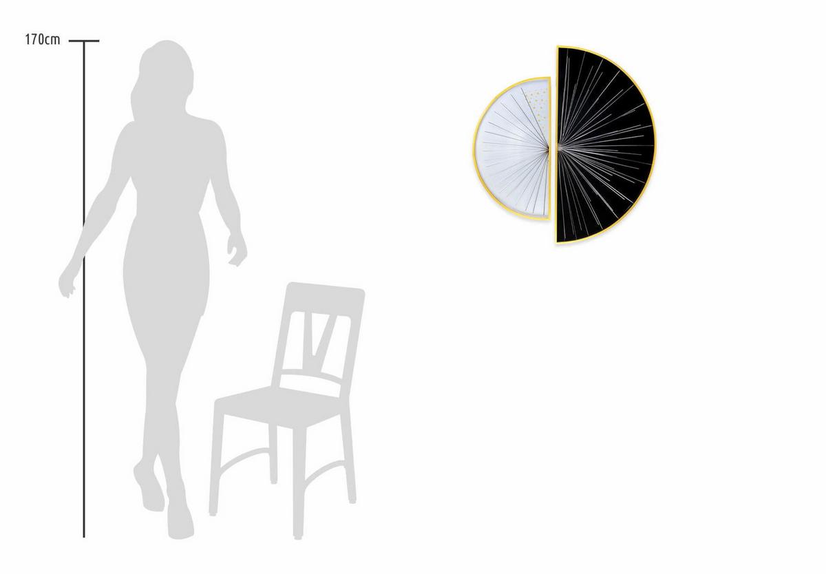 WANDDEKO Schwarz-Weiß 91/81 cm - Schwarz, Metall (4.75/81/4cm) - KUNSTLOFT