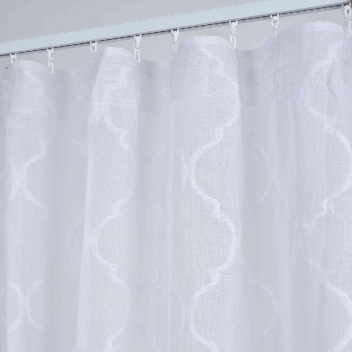 GARDINE VALENCIA HxB 245x145 cm Natur Lacework - Weiß, Textil (145/245cm)