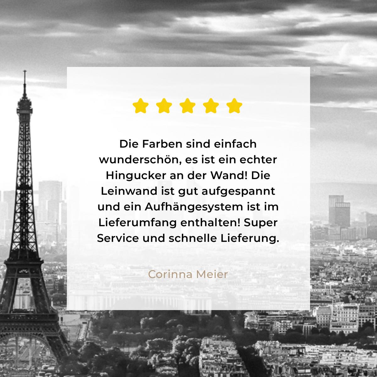 LEINWANDBILD Paris - Skyline - Eiffelturm - Stadt - Wolken Wandbild 40x30 cm - Dunkelgrau, Textil (40/30cm) - MuchoWow