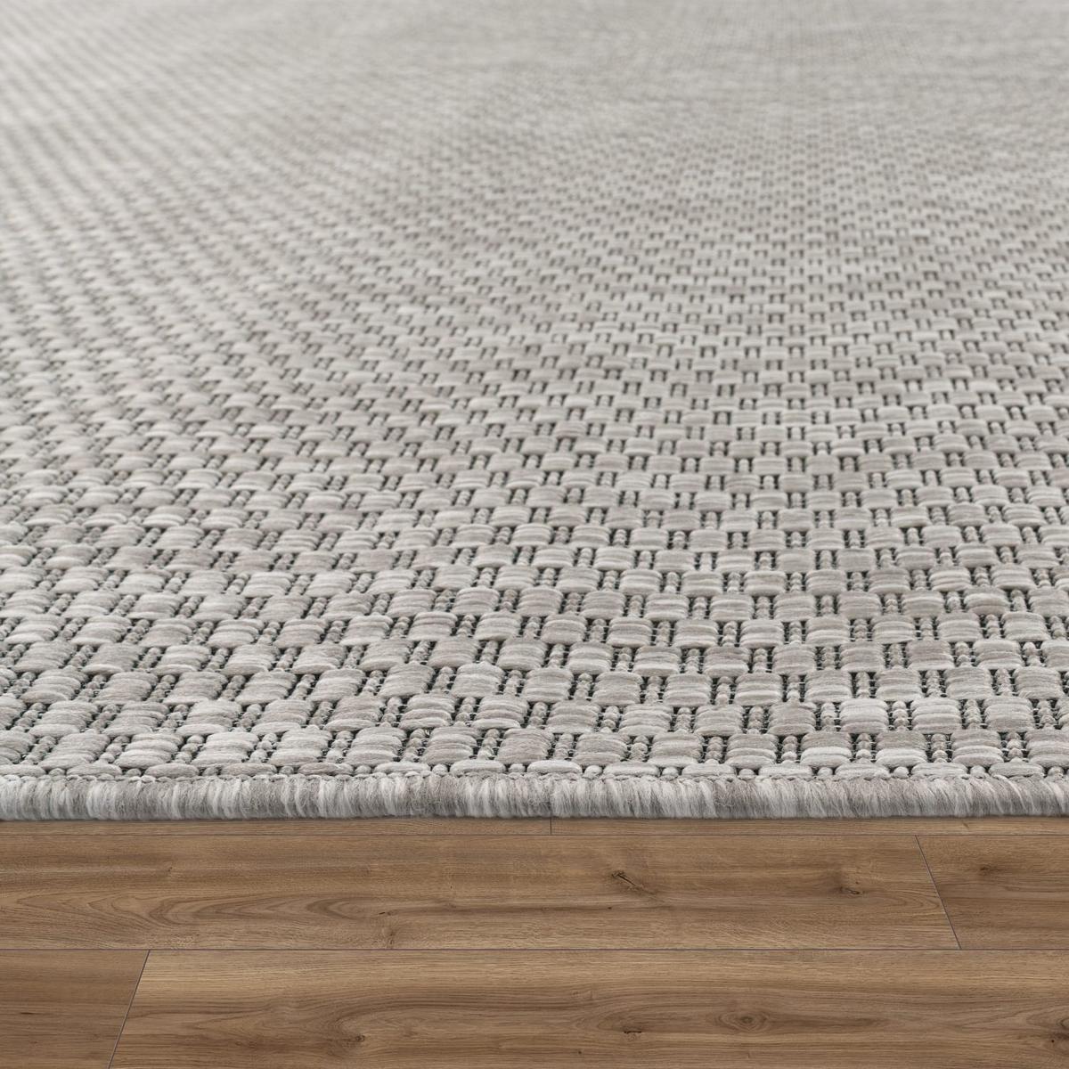 FLACHWEBTEPPICH, einfarbig, aus Polypropylen, Hellgrau, 80 x 250 cm - Grau, Textil (80/250cm) - KADIMA DESIGN