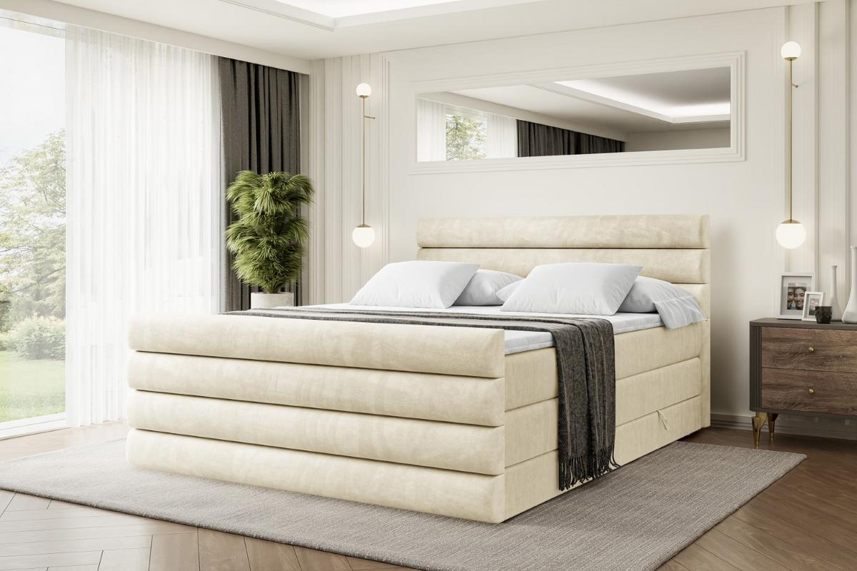 BOXSPRINGBETT CELESTIA-Z KING - 140x200 - H3/H4 - Beige - Beige, Holzwerkstoff (140/200cm) - ALTDECOR