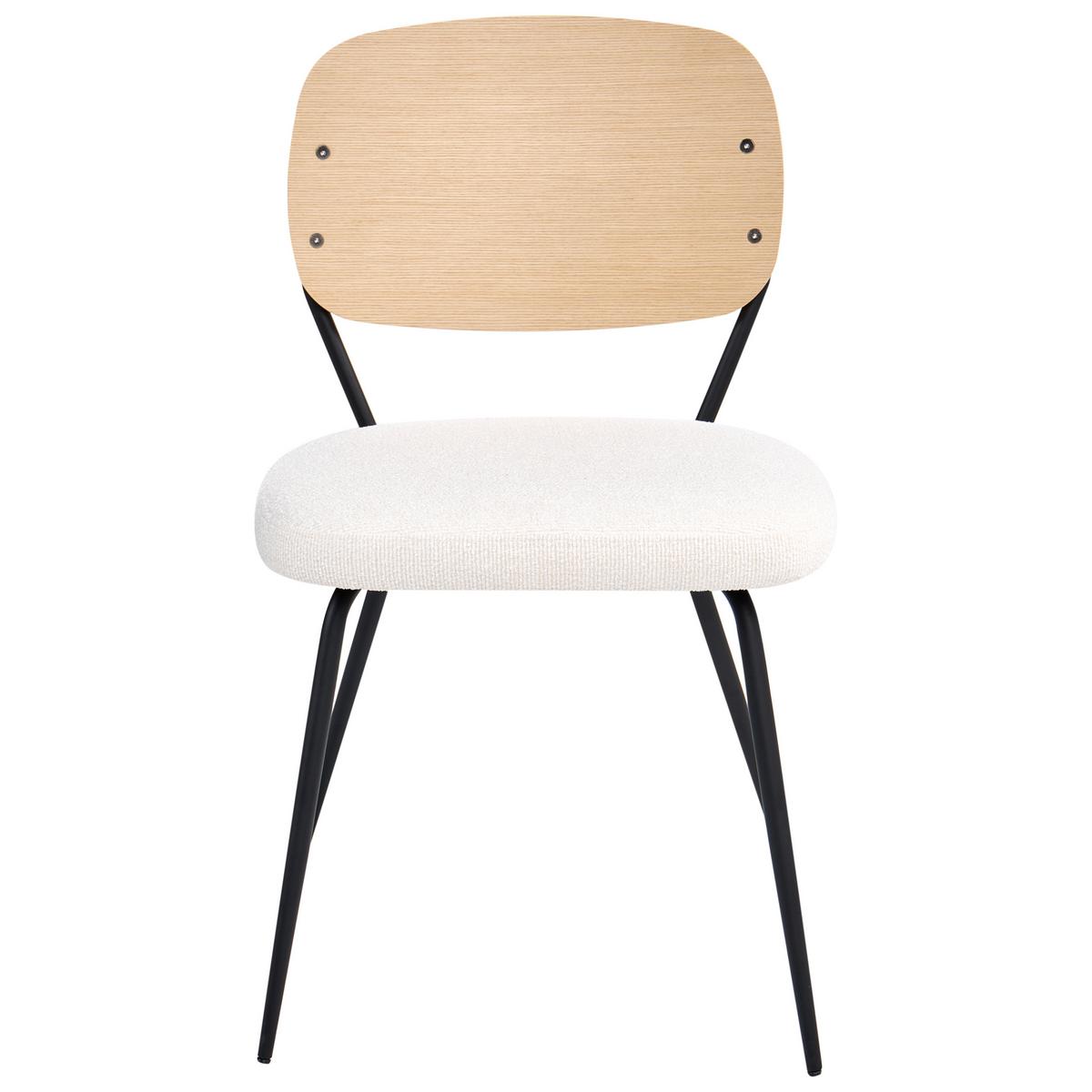 ESSZIMMERSTUHL 2er Set Bouclé Cremeweiß Eileen - Creme, Textil (45/80/57cm) - Beliani