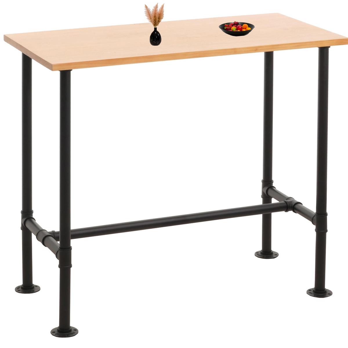 BARTISCH eckig Schwarz, Beige - Beige/Schwarz, Holz (61/120/108cm) - MCW