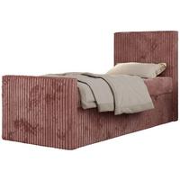 JUGENDBETT TILIO DUO 90/200 - Rosa Cord - H4 - Rechts Seite - Rosa, Textil (200/90cm) - MKS