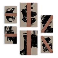 POSTER Set Mit 6 Utopisches Handwerk In Form Abstracts Ästhetische Dekorative Gemälde Für Ihr Wohnzimmer, Schlafzimmer, Zuhause A3 & A4 Rahmenlos - Klar, Papier (29/3cm) - Nacnic