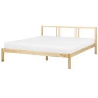 BETT mit Lattenrost 180x200 cm Heller Holzfarbton Vannes - Hellbraun, Holz (180/200cm) - Beliani