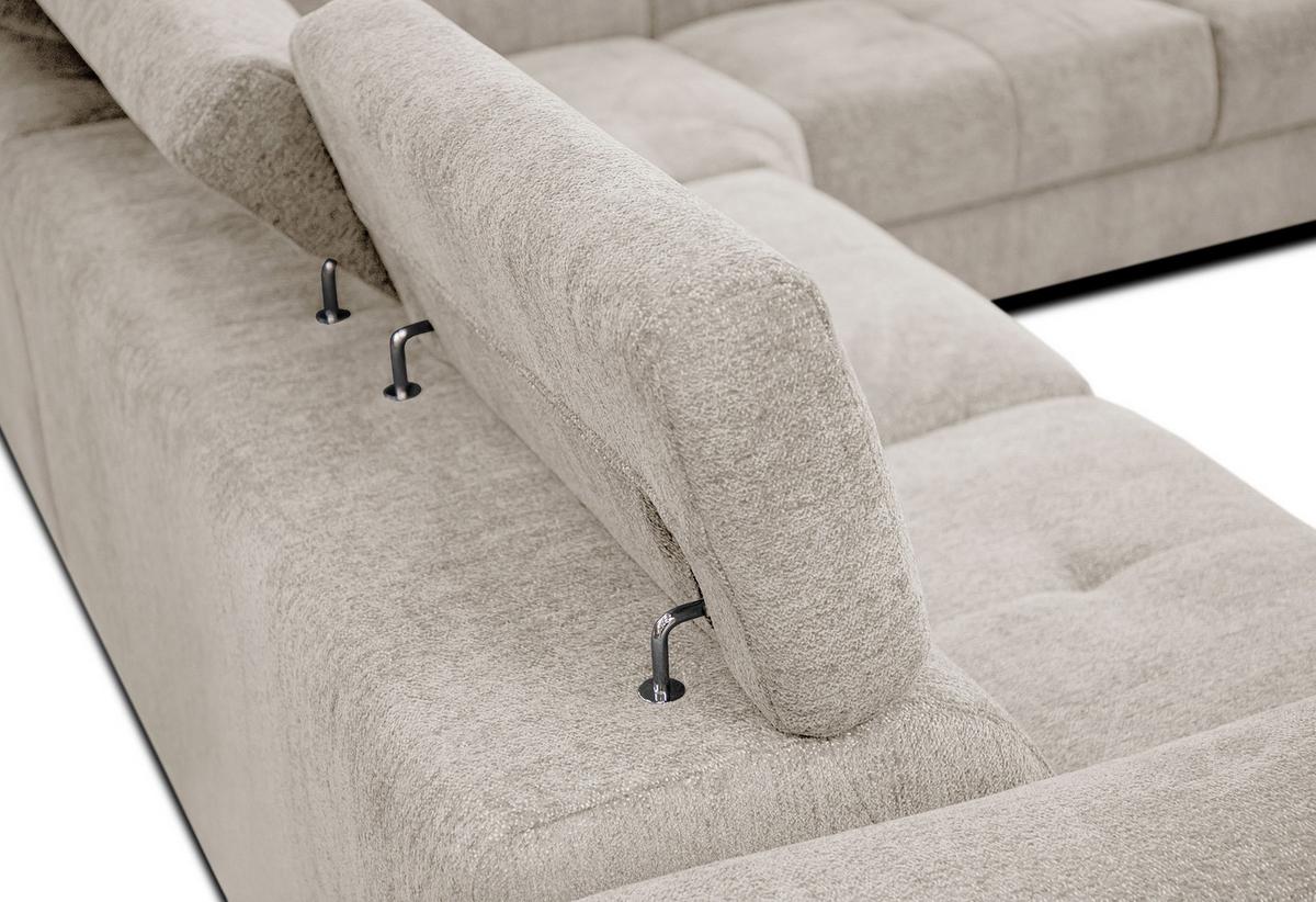ECKSOFA CALVERA 5-Sitzer, ecru - Ecru, Holzwerkstoff/Textil (298/239cm) - Wozimo