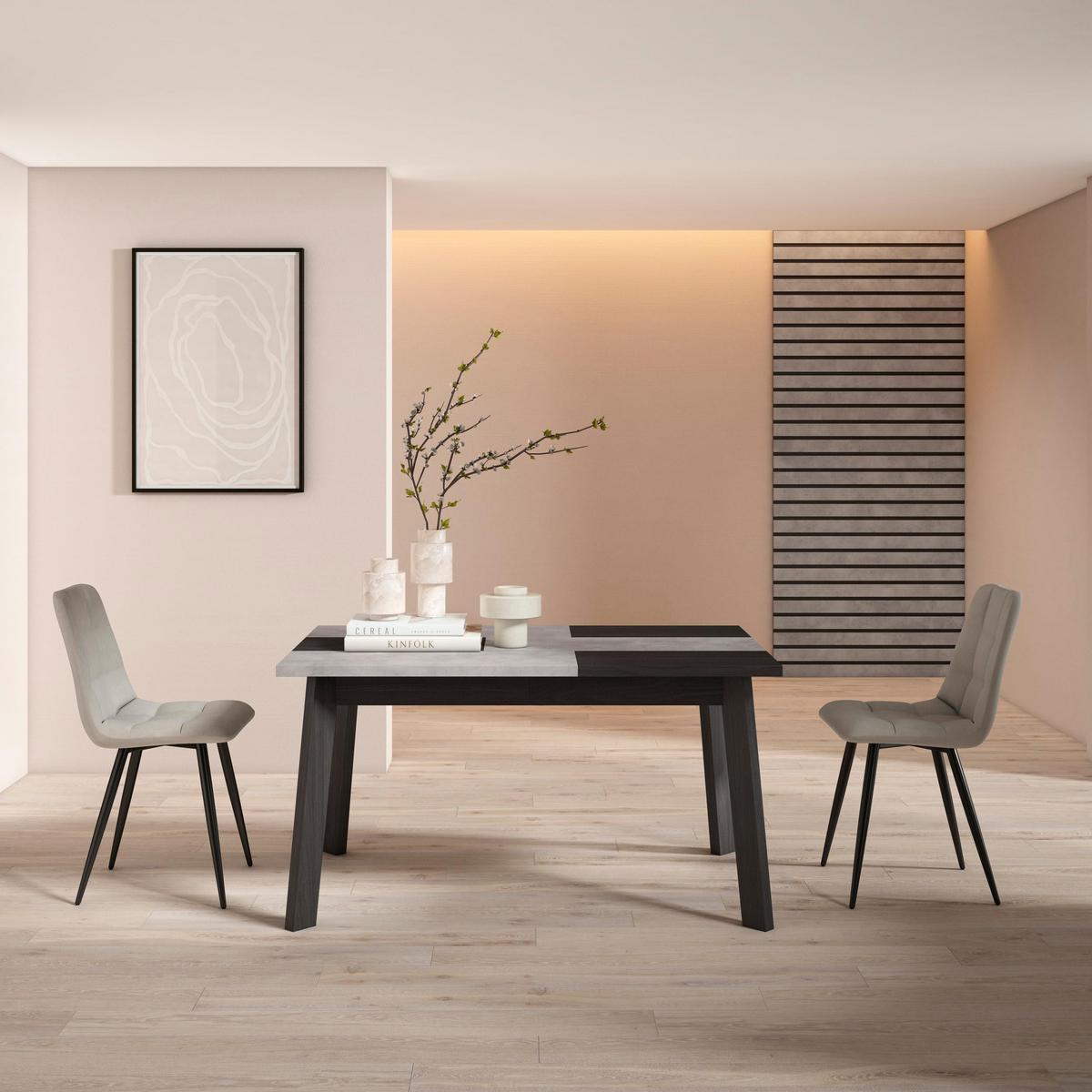 ESSTISCH für 6 Gäste, zementgrau, 140/90/75cm - Grau, Holzwerkstoff (90/140/75cm) - Skraut Home