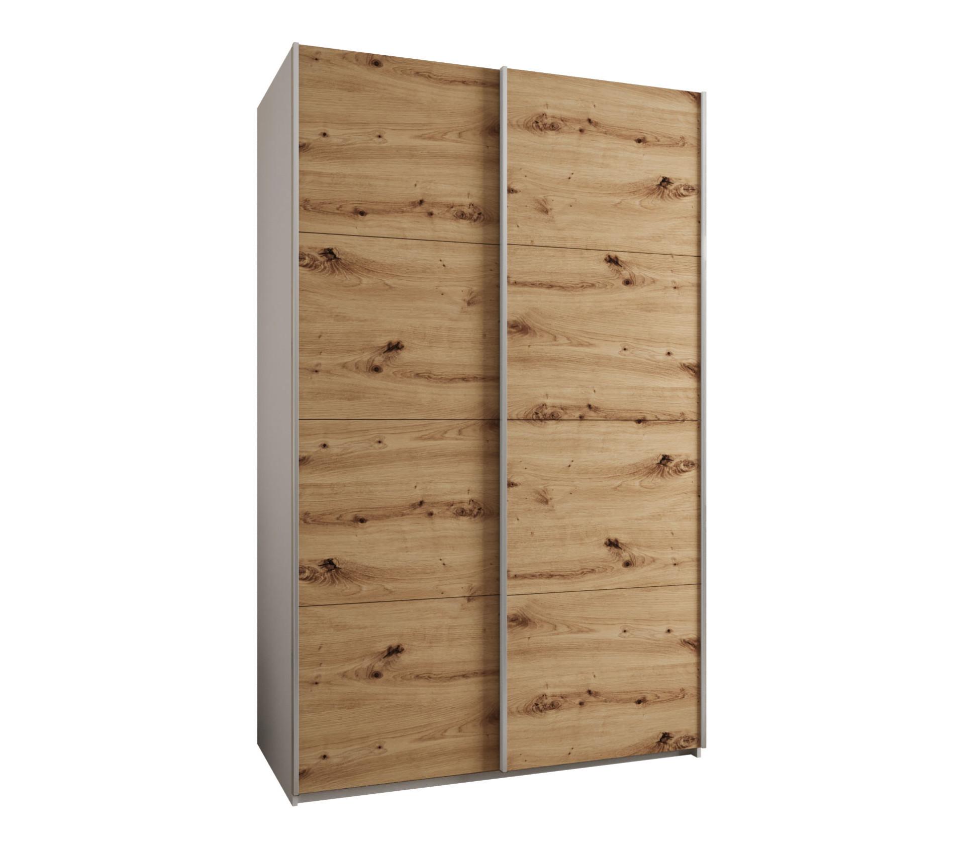SCHWEBETÜRENSCHRANK 245,5/160/64 2-türig - Silberfarben/Eiche Artisan, Holz/Metall (160/245/64cm) - Abiks Möbel