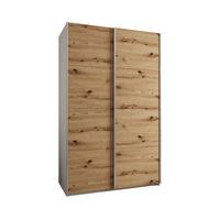 SCHWEBETÜRENSCHRANK 245,5/160/64 2-türig - Silberfarben/Eiche Artisan, Holz/Metall (160/245/64cm) - Abiks Möbel