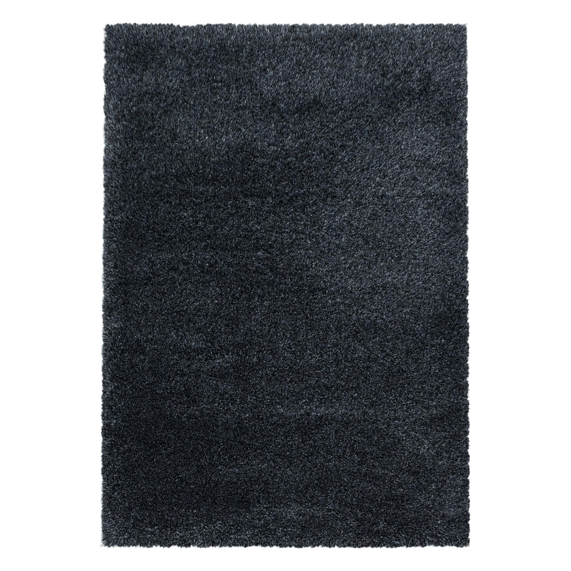 HOCHFLORTEPPICH SALZACH, einfarbig, aus Polypropylen, Anthrazit, 120 x 170 cm - Anthrazit, Textil (170/120cm) - KADIMA DESIGN