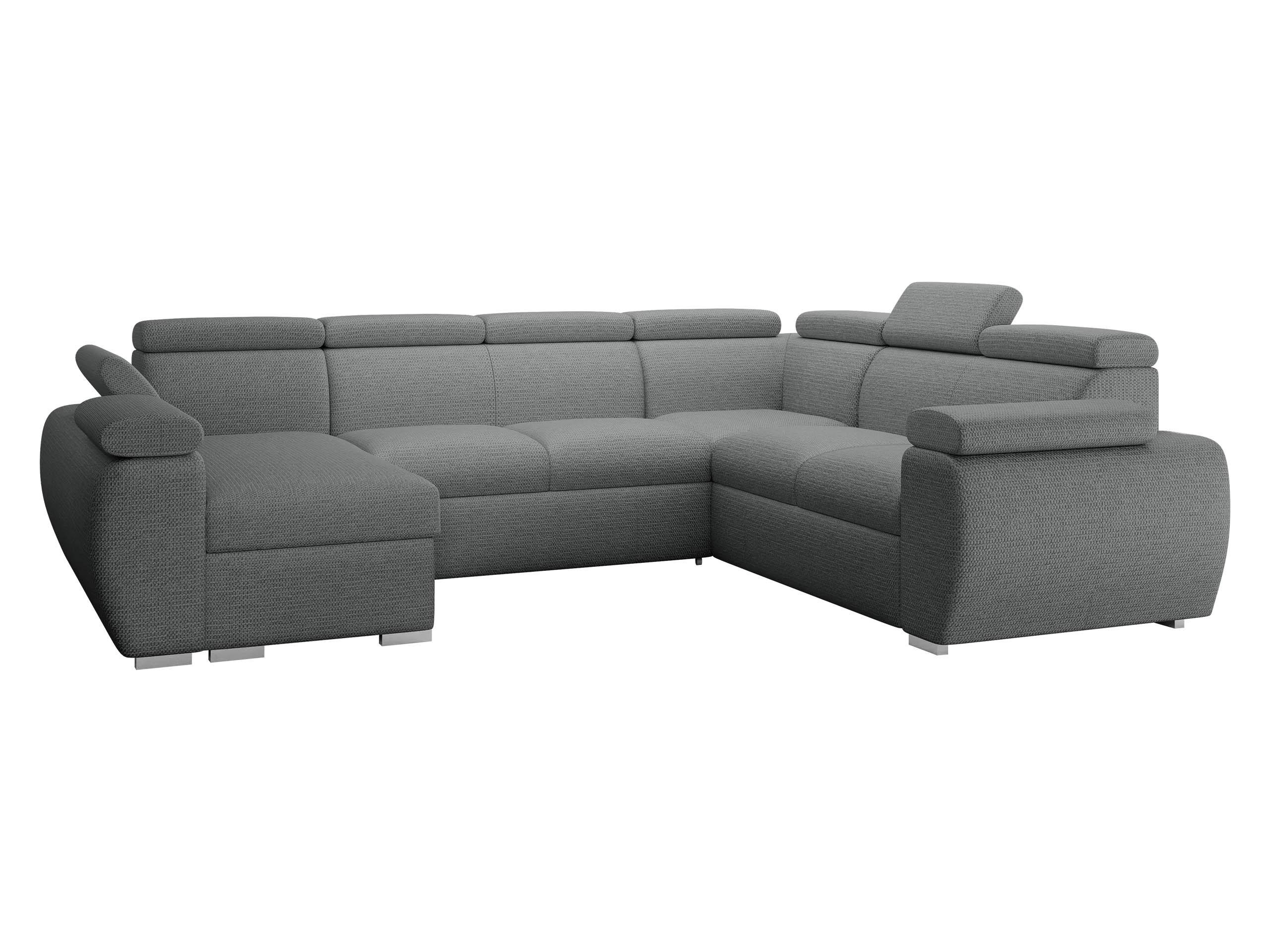 WOHNLANDSCHAFT Boston U, Seite: Links - LC+2P+R+2R - Chromfarben/Silberfarben, Holz/Textil (325/98/260cm) - MIRJAN24