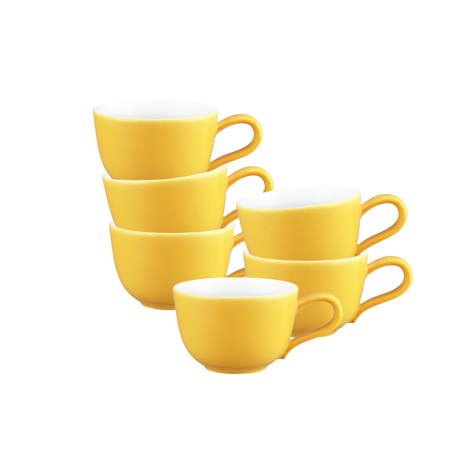 ESPRESSOTASSEN Liberty Pure Colors Yellow Glow 90 ml 6er Set - Gelb, Keramik (0.09L) - Seltmann Weiden