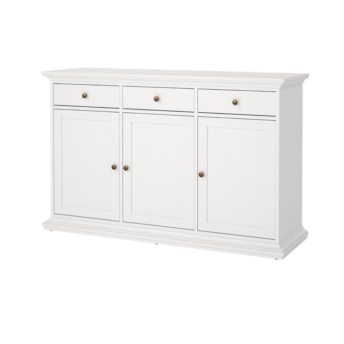 ANRICHTE mit 3 Türen und 3 Schubladen sofia 143,7/46,1/91,66 cm - Weiß, Holzwerkstoff (46.1/91.66/47cm) - Calicosy
