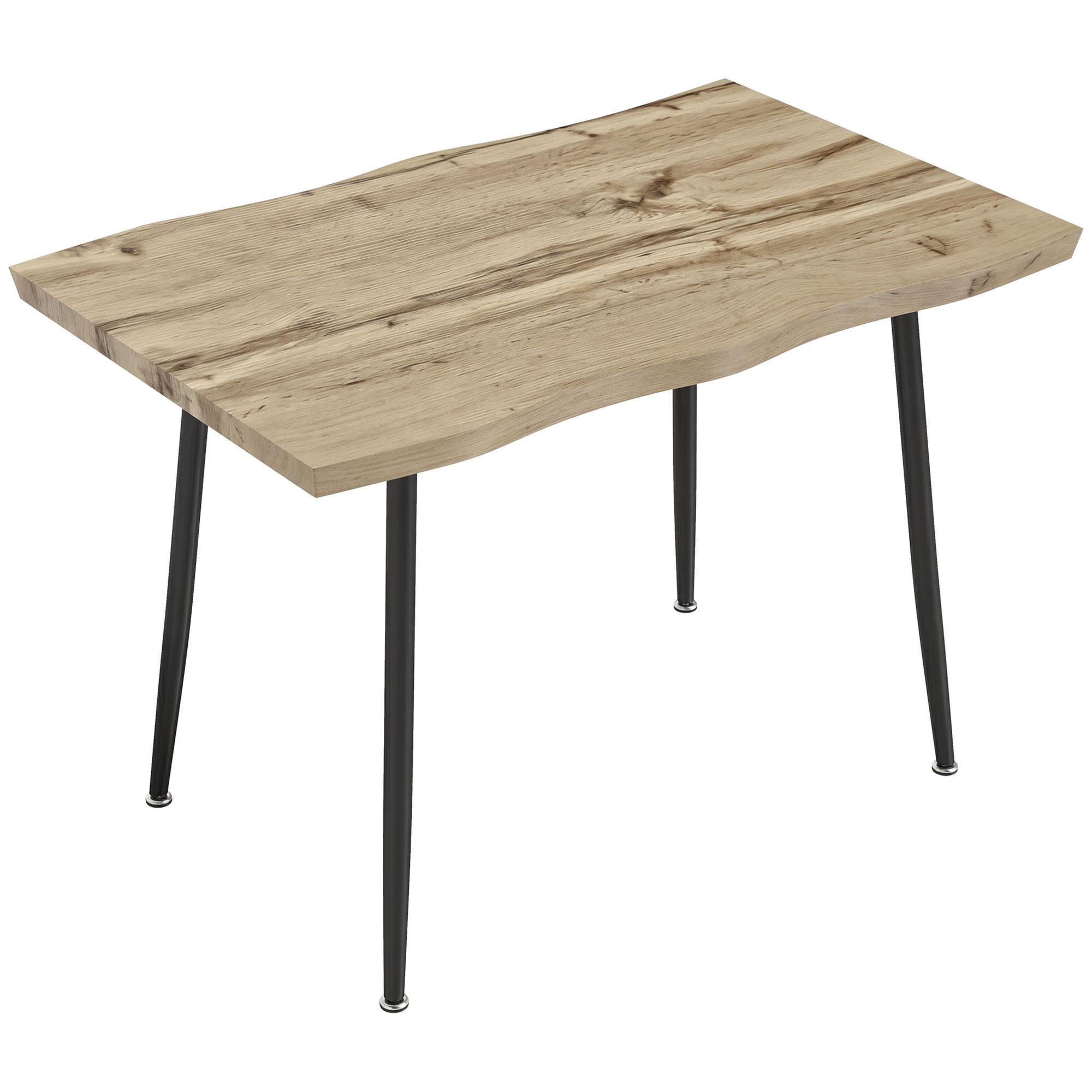 ESSTISCH rechteckig Eiche 110/70/75 cm - Eichefarben/Schwarz, Holzwerkstoff/Metall (110/70/75cm) - HOMCOM
