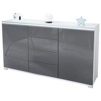 SIDEBOARD Faro Grau Hochglanz - Grau, Holzwerkstoff (138.5/75.5/35cm) - Vladon