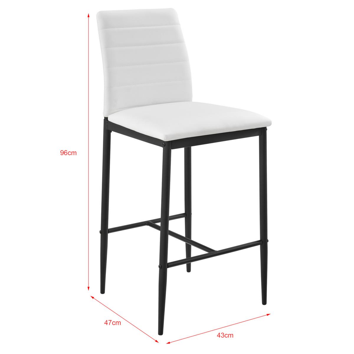 BARSTUHL Lidköping 2er-Set - Weiß, Leder (43/96/47cm) - [en.casa]