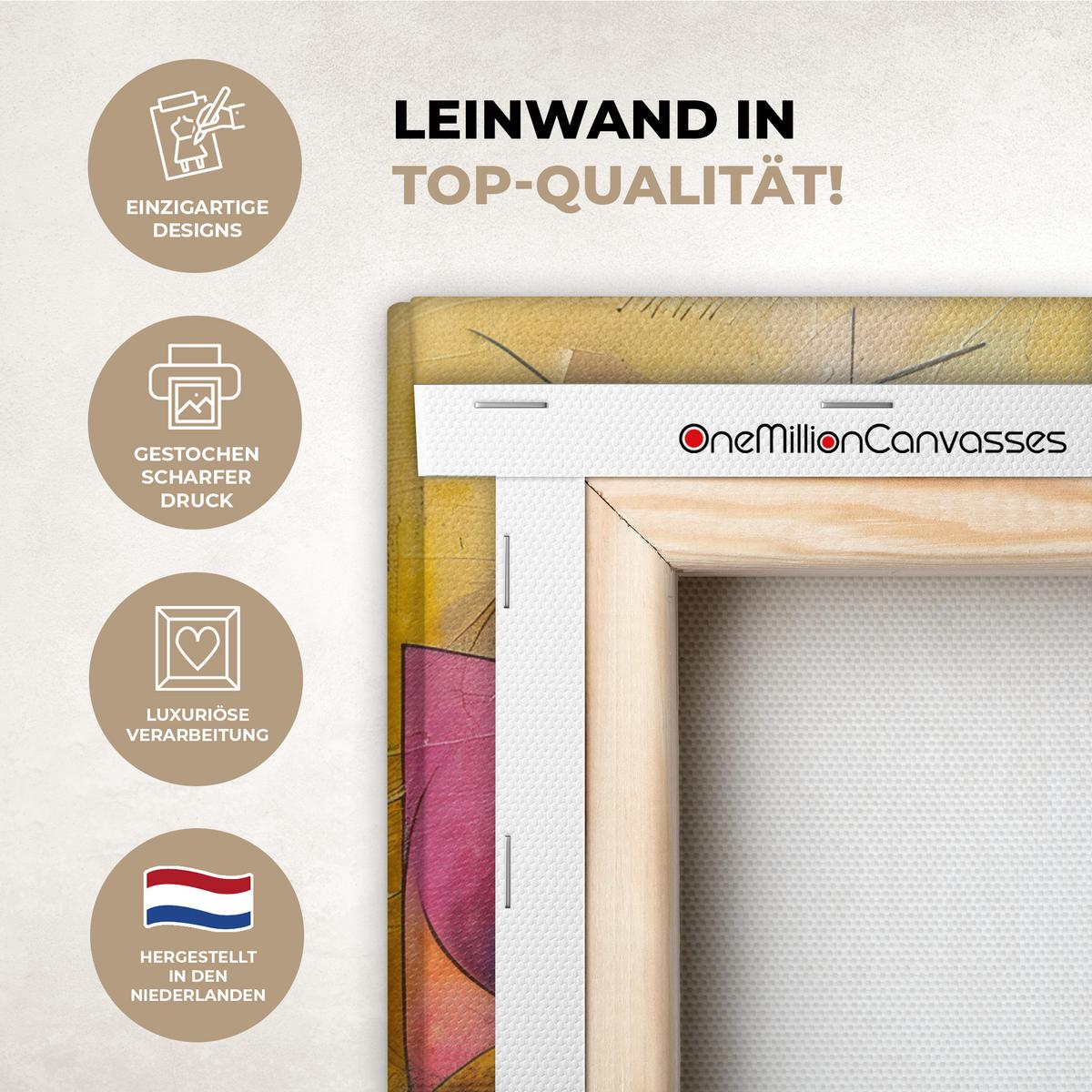LEINWANDBILD Kunst - Abstrakt - Modern Deko Wohnzimmer 20x30 cm - Gelb, Textil (20/30cm) - MuchoWow