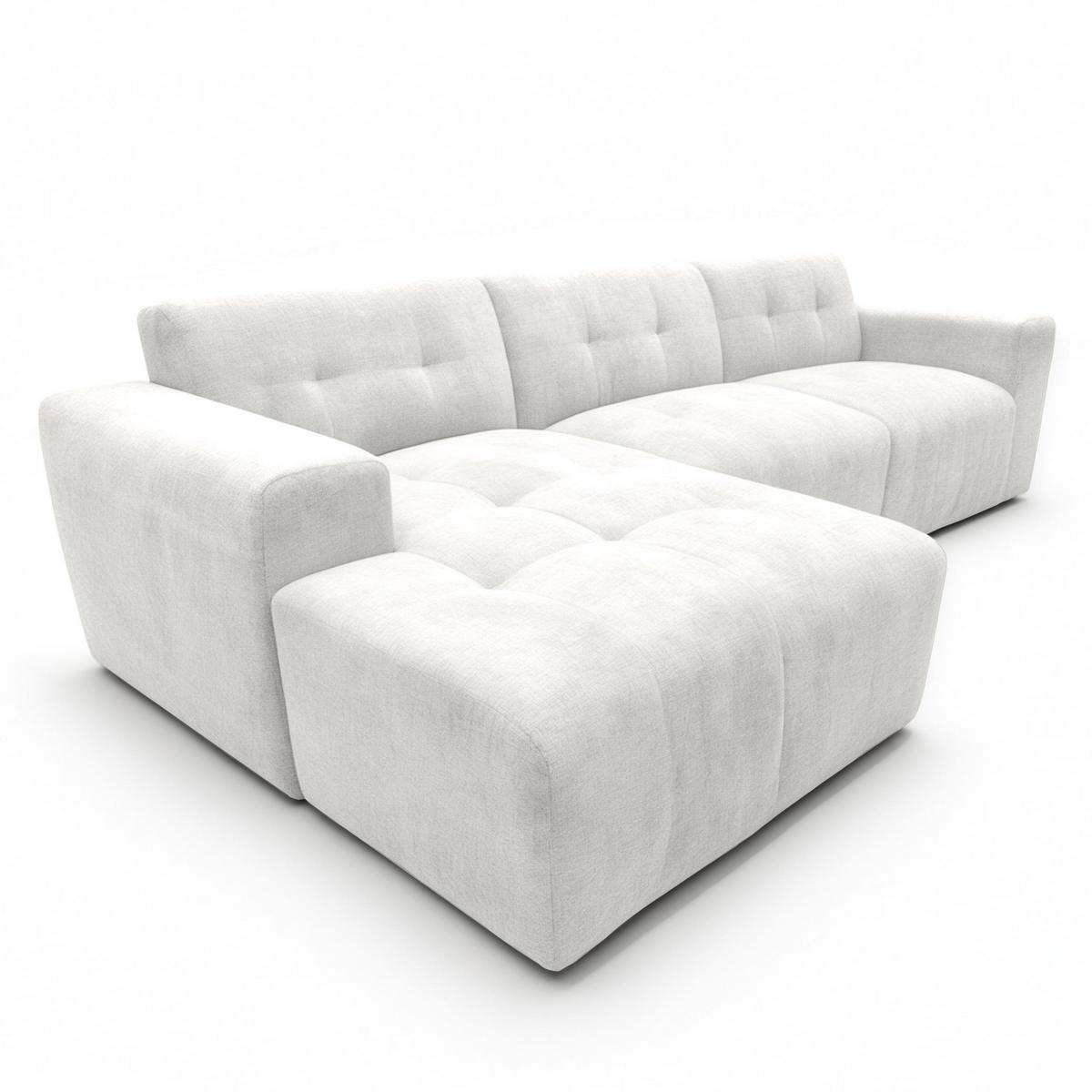 ECKSOFA L Form Corlu Weiß 310/165/78 cm – stilvolle kleine Eckcouch Links - Schwarz/Weiß, Kunststoff/Textil (310/165cm) - AX Living