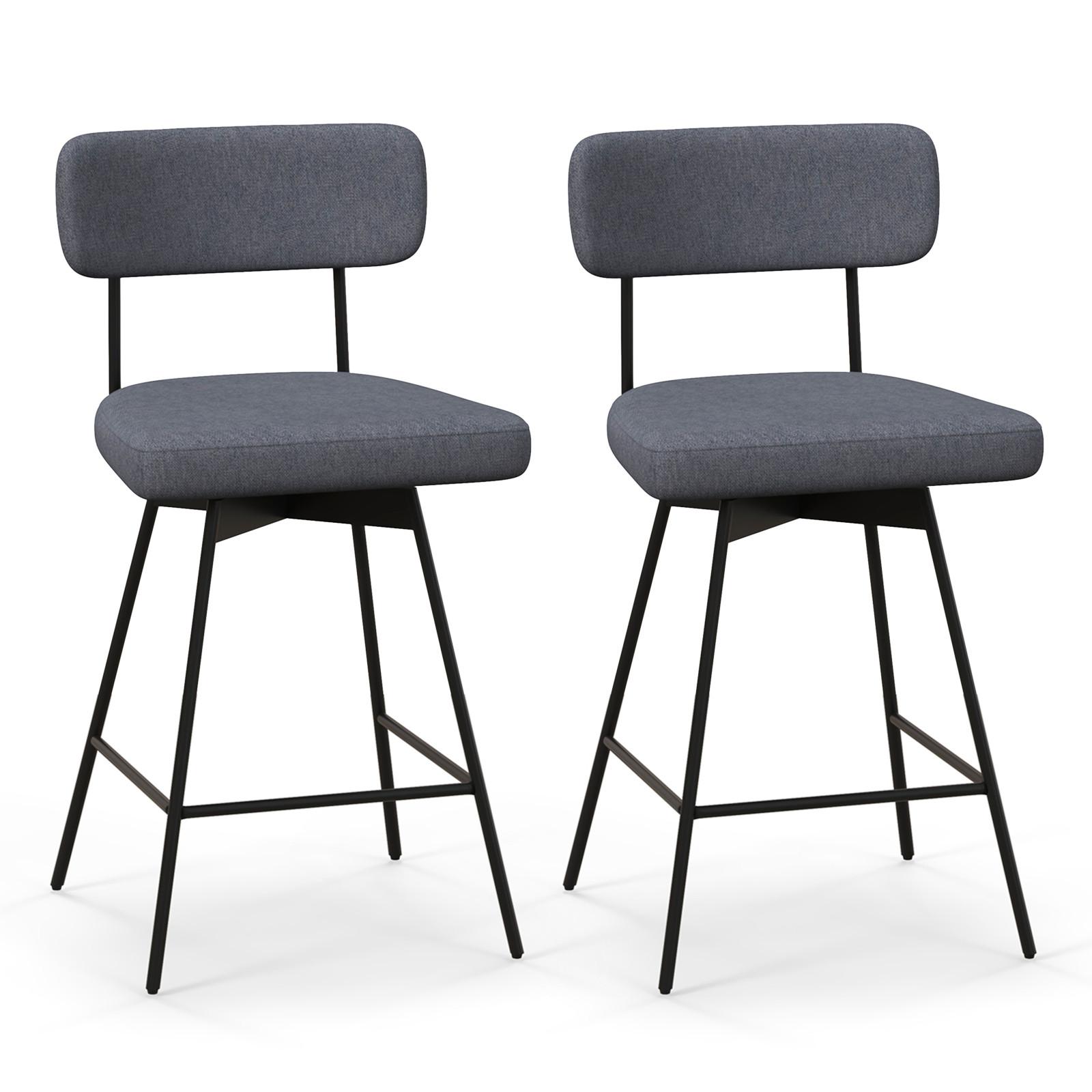 BARHOCKER Grau(2er-Set) - Grau, Metall (51/90.5/47cm) - COSTWAY