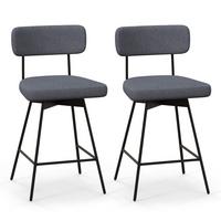 BARHOCKER Grau(2er-Set) - Grau, Metall (51/90.5/47cm) - COSTWAY