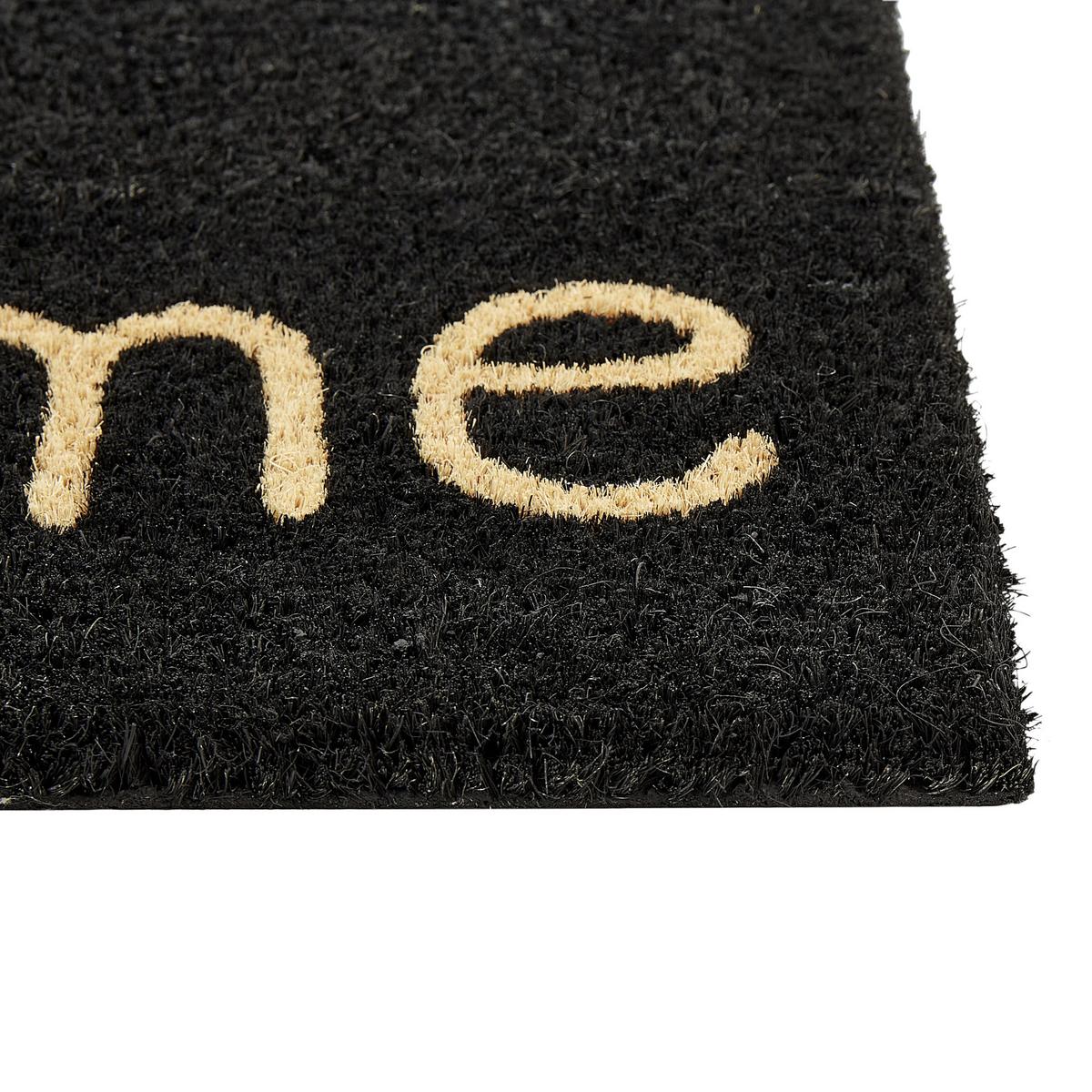 FUSSMATTE Schwarz 40/60 cm Schriftzug Kokosfasern Fansipan - Schwarz, Textil (40/60cm) - Beliani