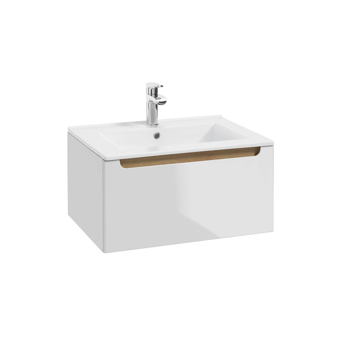 BADMÖBEL 60cm Livia 2er-Set Weiß - Weiß, Holzwerkstoff (60/32/46cm) - Petits-meubles