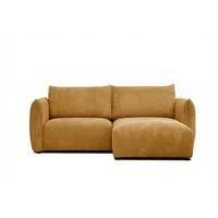ECKSOFA TAUER 3-Sitzer, honig - Schwarz/Honig, Holzwerkstoff/Kunststoff (206/173cm) - Wozimo
