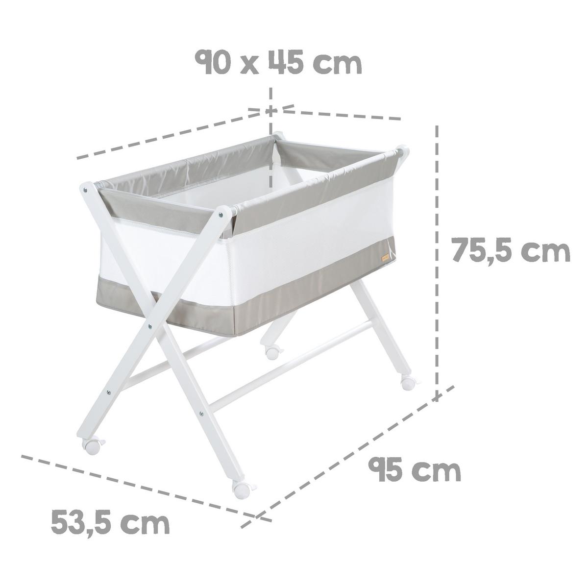 BEISTELLBETT 85 x 45 cm - Weiß, Holzwerkstoff (45/85cm) - Roba