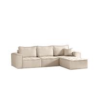 ECKSOFA Sande In Raven - Creme, Holzwerkstoff/Textil (292/192cm) - Fun Möbel