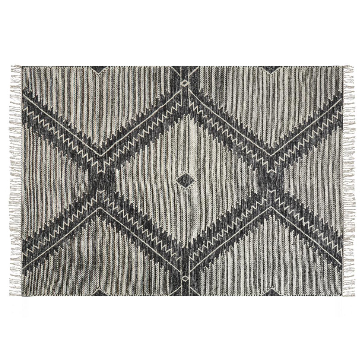 KURZFLOR-TEPPICH Arbaa 230/160 cm - Schwarz, Textil (160/230cm) - Beliani