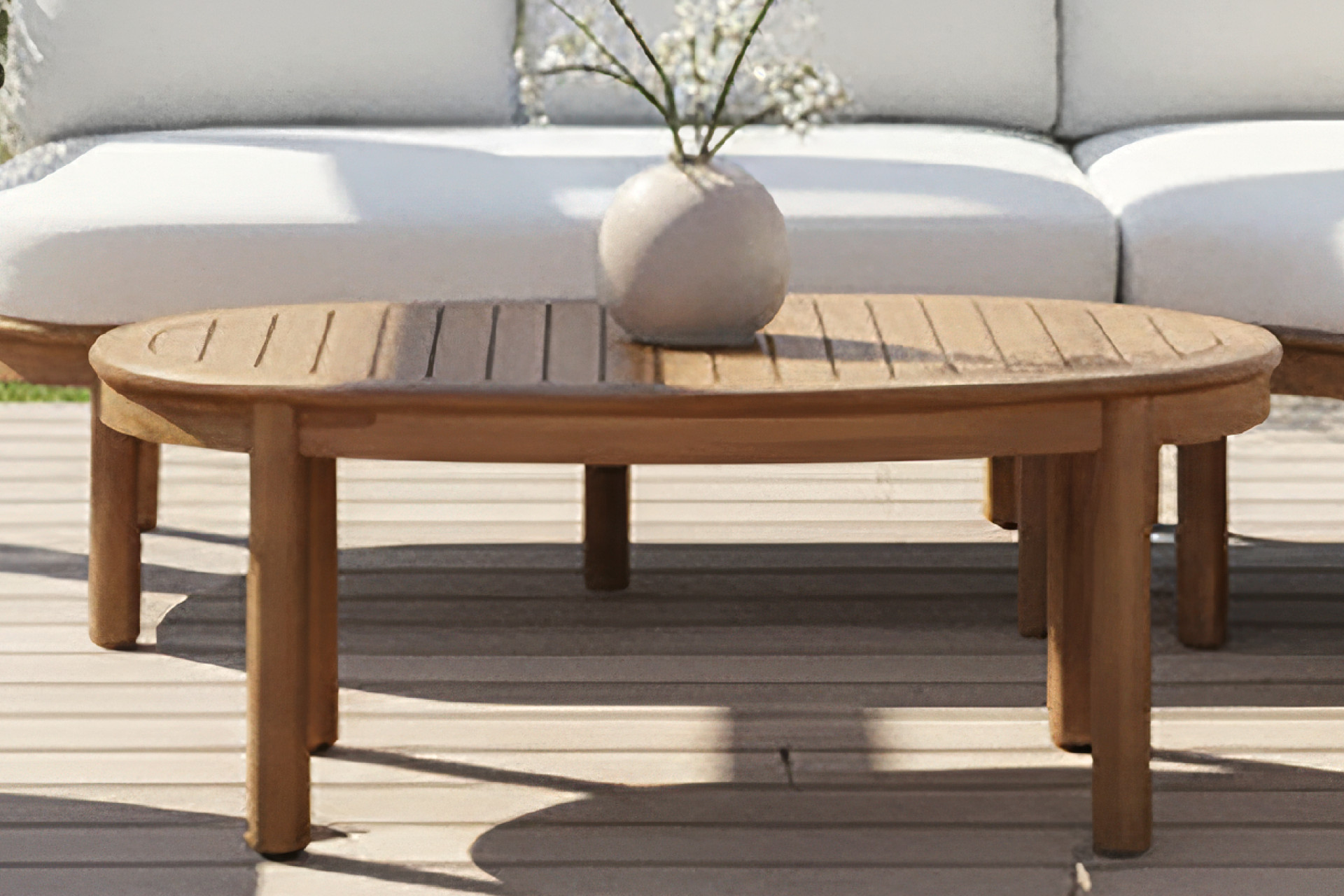 Tisch Echtholz Vollholz massiv Akazie Lacklaminat pulverbeschichtet Walnussfarben wetterfest