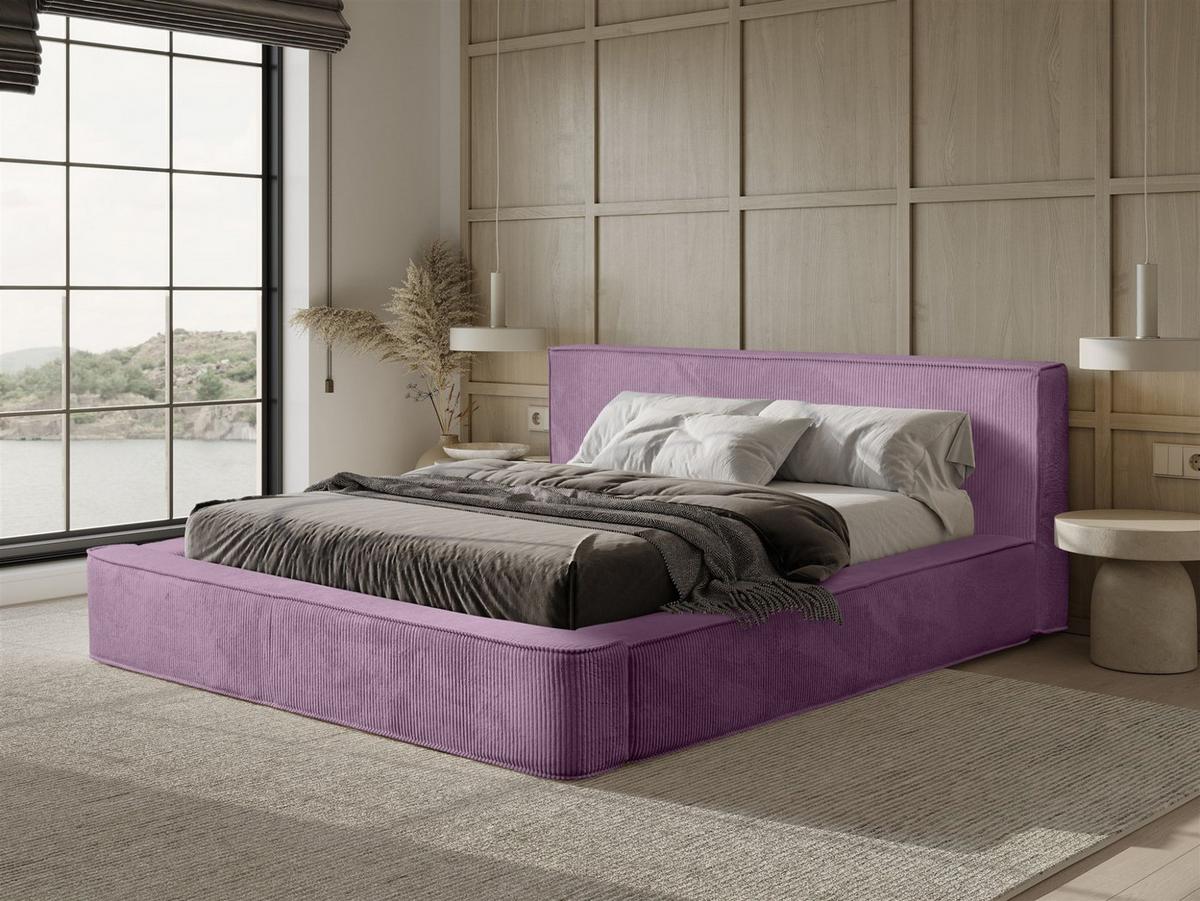 POLSTERBETT Modesto In Lincoln - Flieder, Holzwerkstoff/Textil (140/200cm) - Fun Möbel
