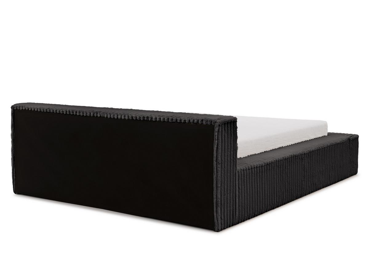 POLSTERBETT 160/200 cm Noord mit Bettkasten und Lattenrost Dunkelgrau Plüschcord - Dunkelgrau/Schwarz, Holz/Kunststoff (160/200cm) - S-Style Möbel