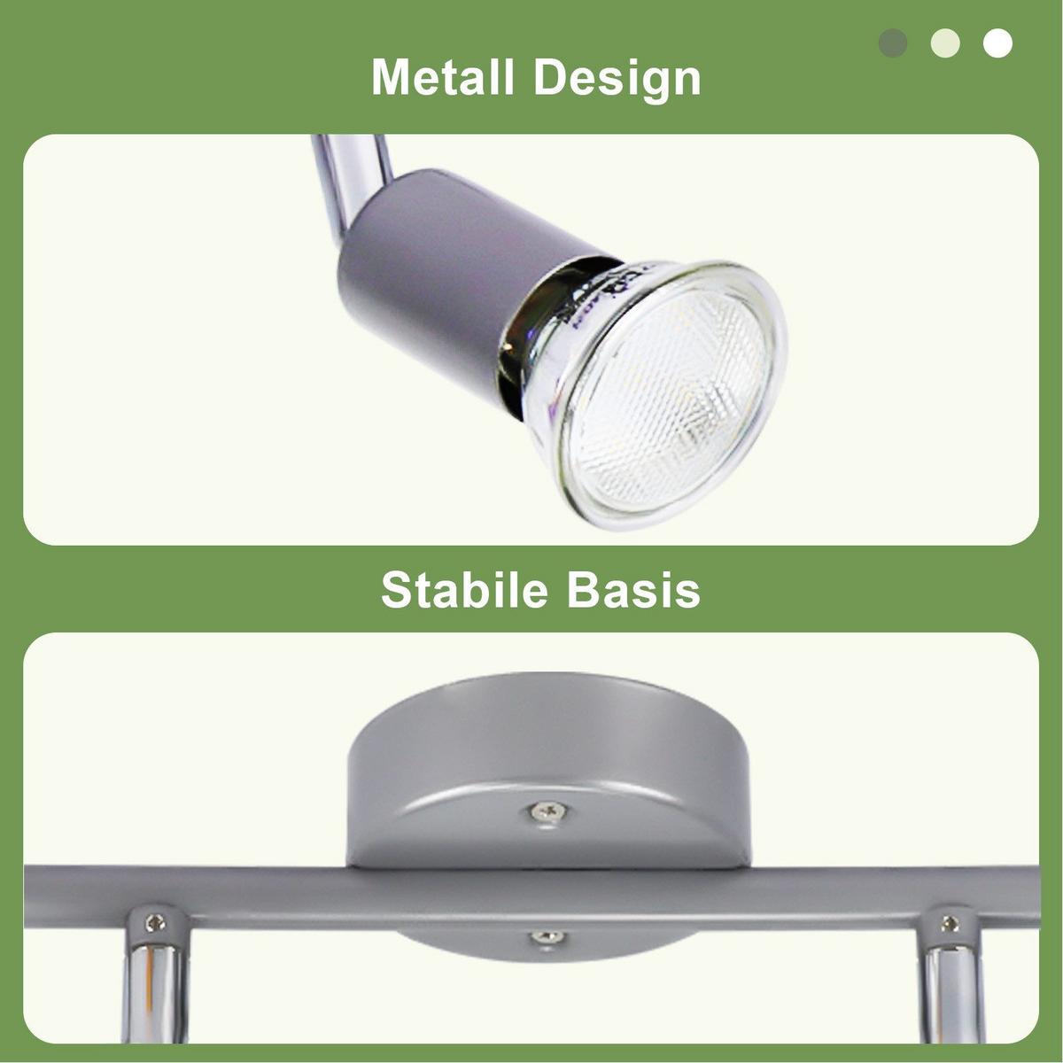 DECKENSTRAHLER Leland 4-flammig 54/15/3.2cm - Silberfarben, Metall (54/15/3.2cm) - Nettlife
